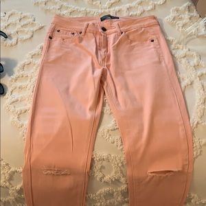 Pink coral skinny jeans